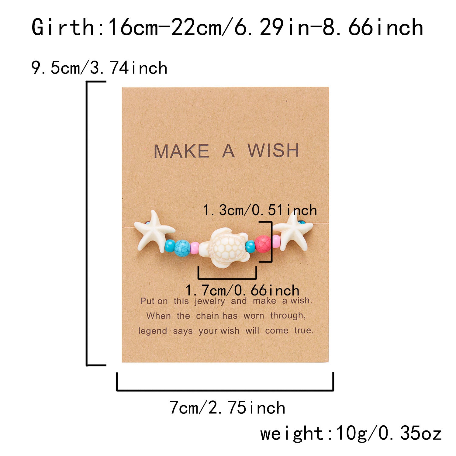 Wholesale Bohemian Shell Starfish Braided Lami Bead Bracelet